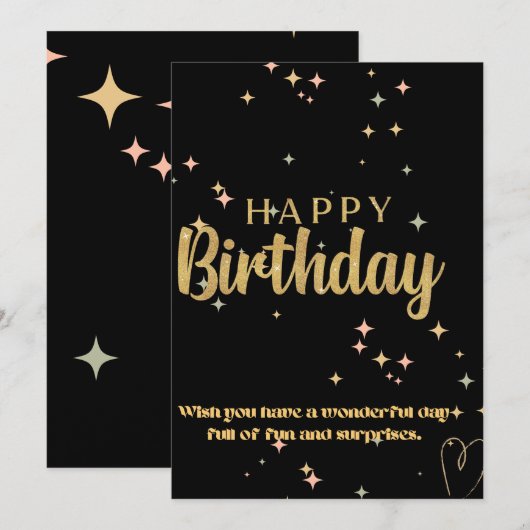 HAPPY BIRTHDAY KAART (Voorkant / Achterkant)