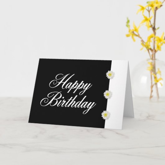 Happy Birthday Kaart (Gele Bloem)