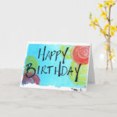 Happy Birthday Kaart (Gele Bloem)