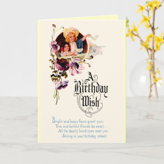  Happy Birthday kaart (Gele Bloem)