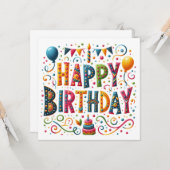 Happy Birthday Kaart (Voorkant / Achterkant in situ)