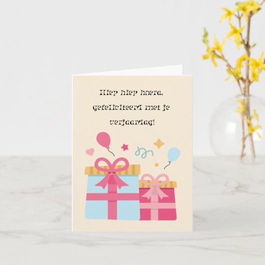 Happy Birthday Kaart (Gele Bloem)