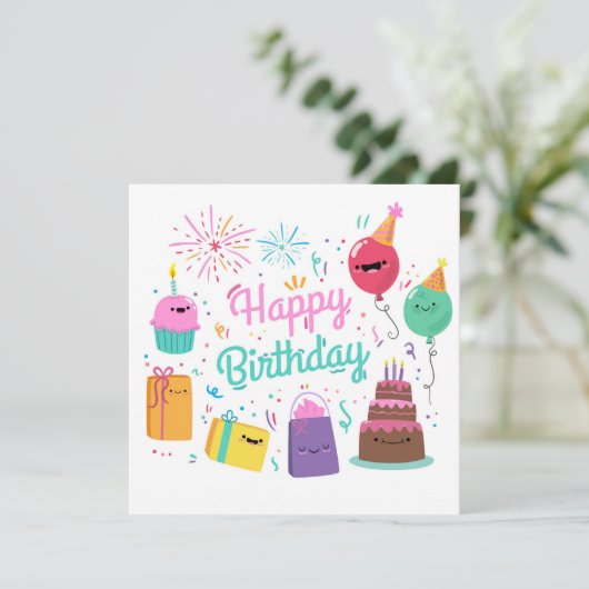 Happy Birthday Kaart (Staand voorkant)