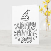 Happy Birthday Kaart (Gele Bloem)