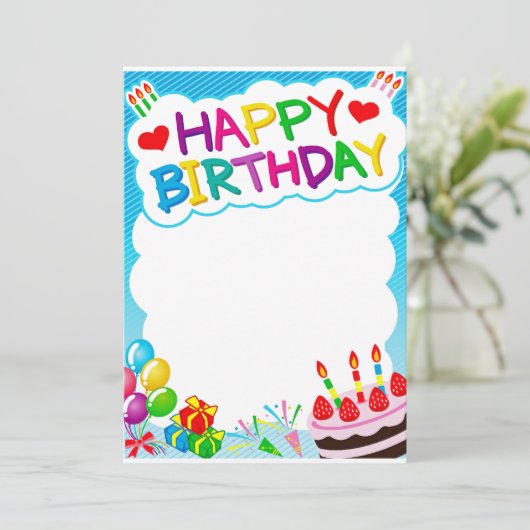 Happy Birthday Kaart (Staand voorkant)