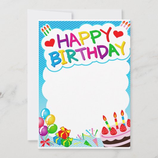 Happy Birthday Kaart (Achterkant)