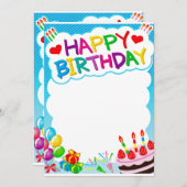 Happy Birthday Kaart (Voorkant / Achterkant)