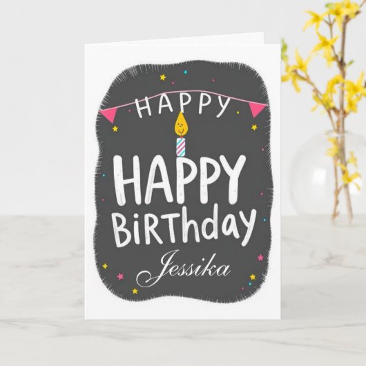 HAPPY BIRTHDAY KAART (Gele Bloem)