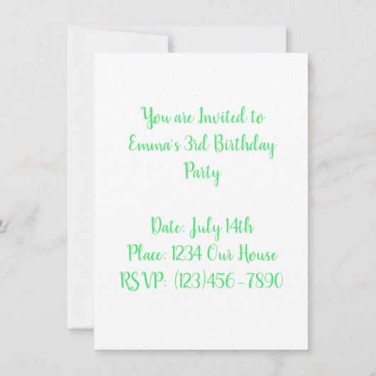 Happy Birthday Kaart (Achterkant)