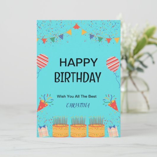 HAPPY BIRTHDAY KAART (Staand voorkant)