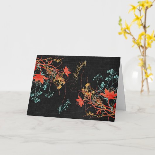 Happy Birthday Kaart (Gele Bloem)