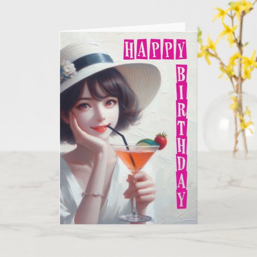 Happy Birthday Kaart (Gele Bloem)