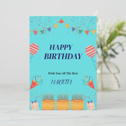 HAPPY BIRTHDAY KAART (Staand voorkant)