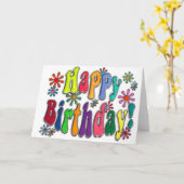 Happy Birthday Kaart (Gele Bloem)