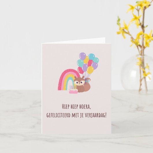 Happy Birthday Kaart (Gele Bloem)