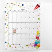 Happy Birthday Kaart April 2022 Kalender Trifold (Binnenzijde eerst)