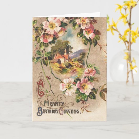  Happy Birthday Kaart Artwork (Gele Bloem)