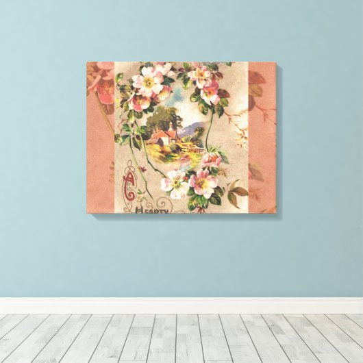  Happy Birthday Kaart Artwork Canvas Afdruk (Insitu (Houten vloer))