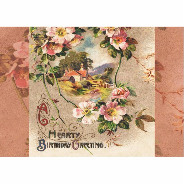  Happy Birthday Kaart Artwork Fotobeeldje Magneet (Voorkant)