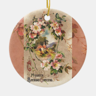 Happy Birthday Kaart Artwork Keramisch Ornament