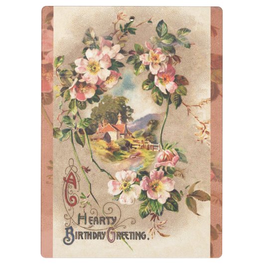  Happy Birthday Kaart Artwork Klembord (Achterkant)