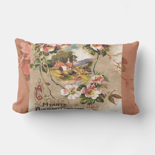  Happy Birthday Kaart Artwork Kussen (Voorkant)