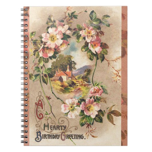  Happy Birthday Kaart Artwork Notitieboek (Voorkant)
