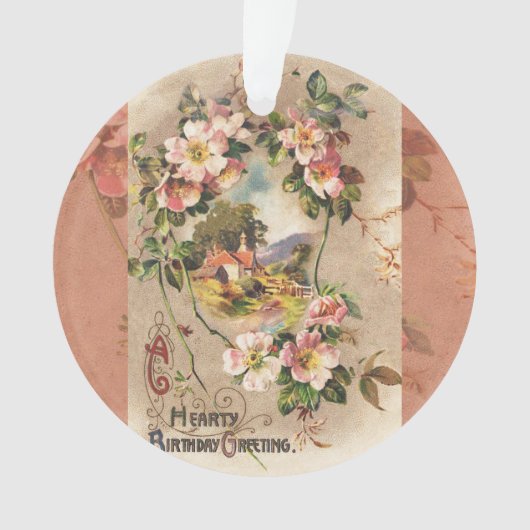  Happy Birthday Kaart Artwork Ornament (voorkant)