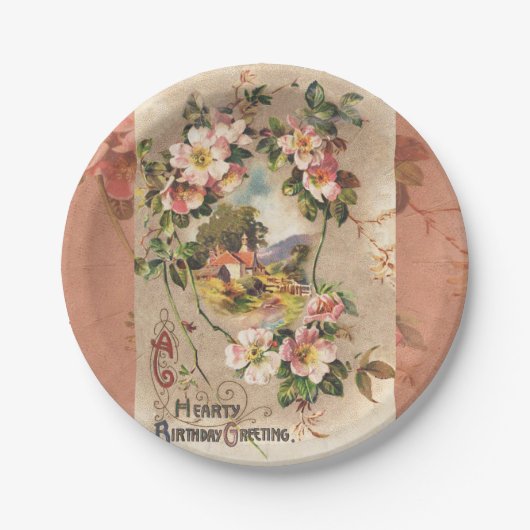  Happy Birthday Kaart Artwork Papieren Bordje (Voorkant)