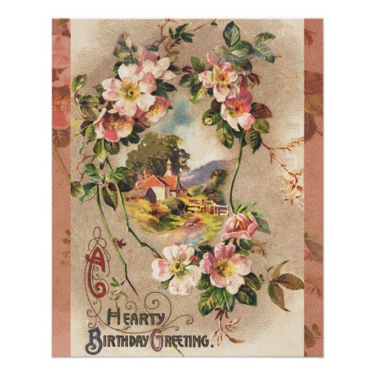 Happy Birthday Kaart Artwork Perfect Poster (Voorkant)