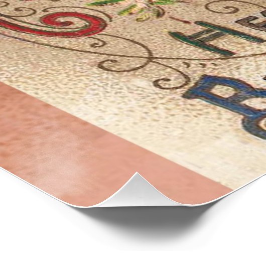  Happy Birthday Kaart Artwork Perfect Poster (Hoek)