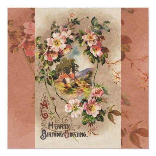  Happy Birthday Kaart Artwork Poster (Voorkant)