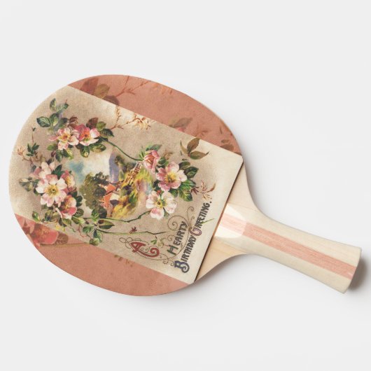  Happy Birthday Kaart Artwork Tafeltennisbatje (Zijkant)