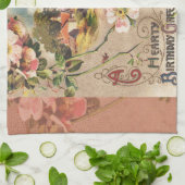 Happy Birthday Kaart Artwork Theedoek (Gevouwen)