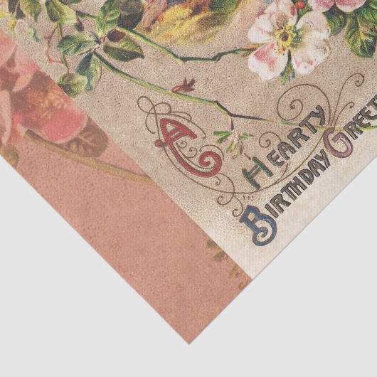  Happy Birthday Kaart Artwork Tissuepapier (Detail)