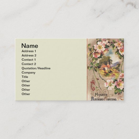  Happy Birthday Kaart Artwork Visitekaartje (Voorkant)