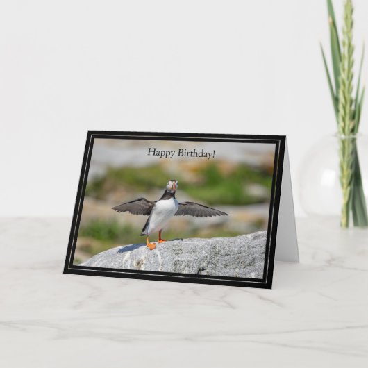 Happy Birthday Kaart Atlantic Puffin (Voorkant)