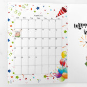 Happy Birthday Kaart augustus 2022 Kalender Trifol (Binnenzijde eerst)