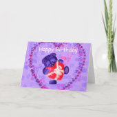 Happy Birthday Kaart Baby Beer met hartcadeau (Voorkant)