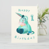 Happy Birthday Kaart - Baby Donkey - Uw leeftijd / (Staand voorkant)