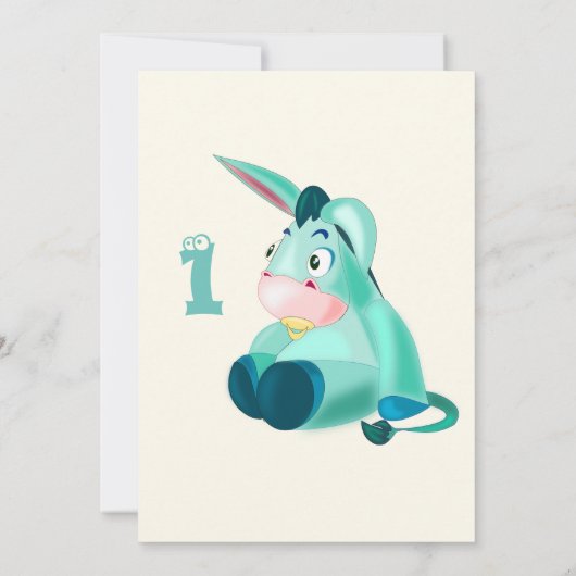 Happy Birthday Kaart - Baby Donkey - Uw leeftijd / (Achterkant)