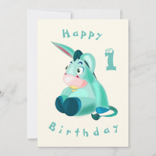Happy Birthday Kaart - Baby Donkey - Uw leeftijd /