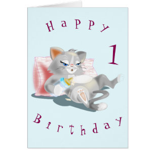 Happy Birthday Kaart Baby Kat - Jouw naam Jaar