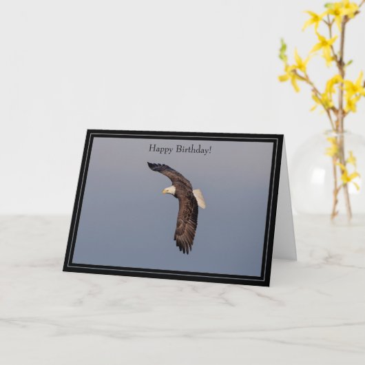 Happy Birthday Kaart Bald Eagle (Gele Bloem)
