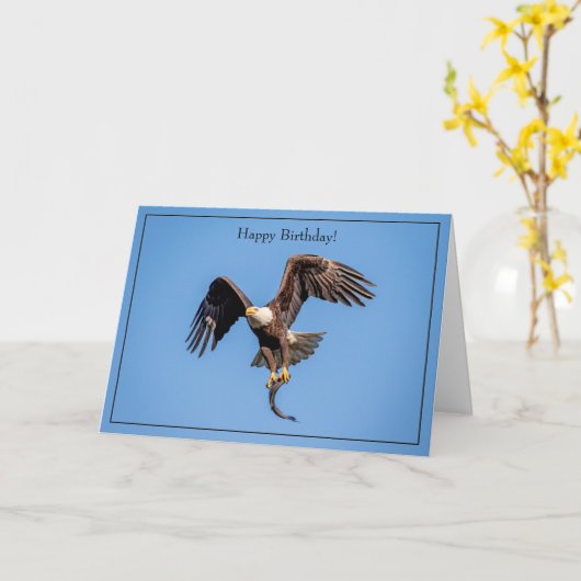 Happy Birthday Kaart Bald Eagle (Gele Bloem)
