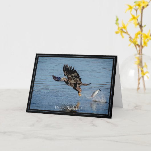 Happy Birthday Kaart Bald Eagle (Gele Bloem)