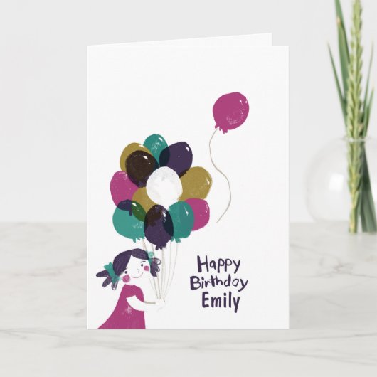 Happy Birthday Kaart Ballonnen (Voorkant)