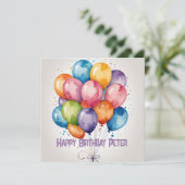 Happy Birthday kaart ballonnenfeest (Staand voorkant)