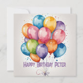 Happy Birthday kaart ballonnenfeest (Voorkant)