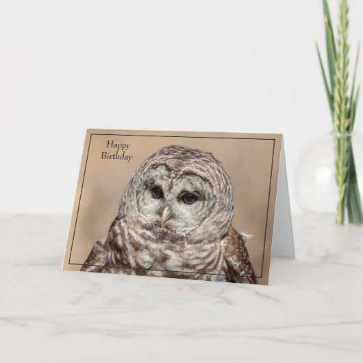 Happy Birthday Kaart Barred Owl (Voorkant)